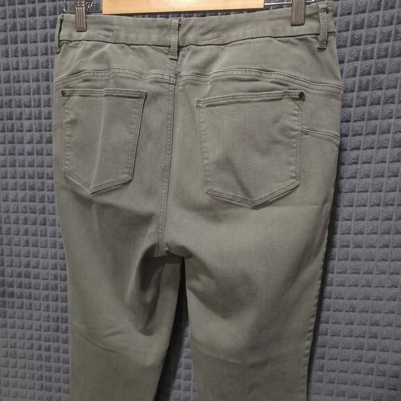 Slimming Sage Skinny Ankle Jeans 32x29 Olive Green Stretch Waist Boho Chic Urban - Picture 10 of 16